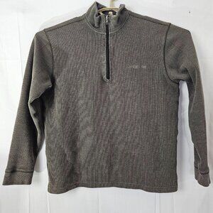 Columbia Sweater Mens Large Gray 1/4 Zip Ribbed Pullover Cotton Blend